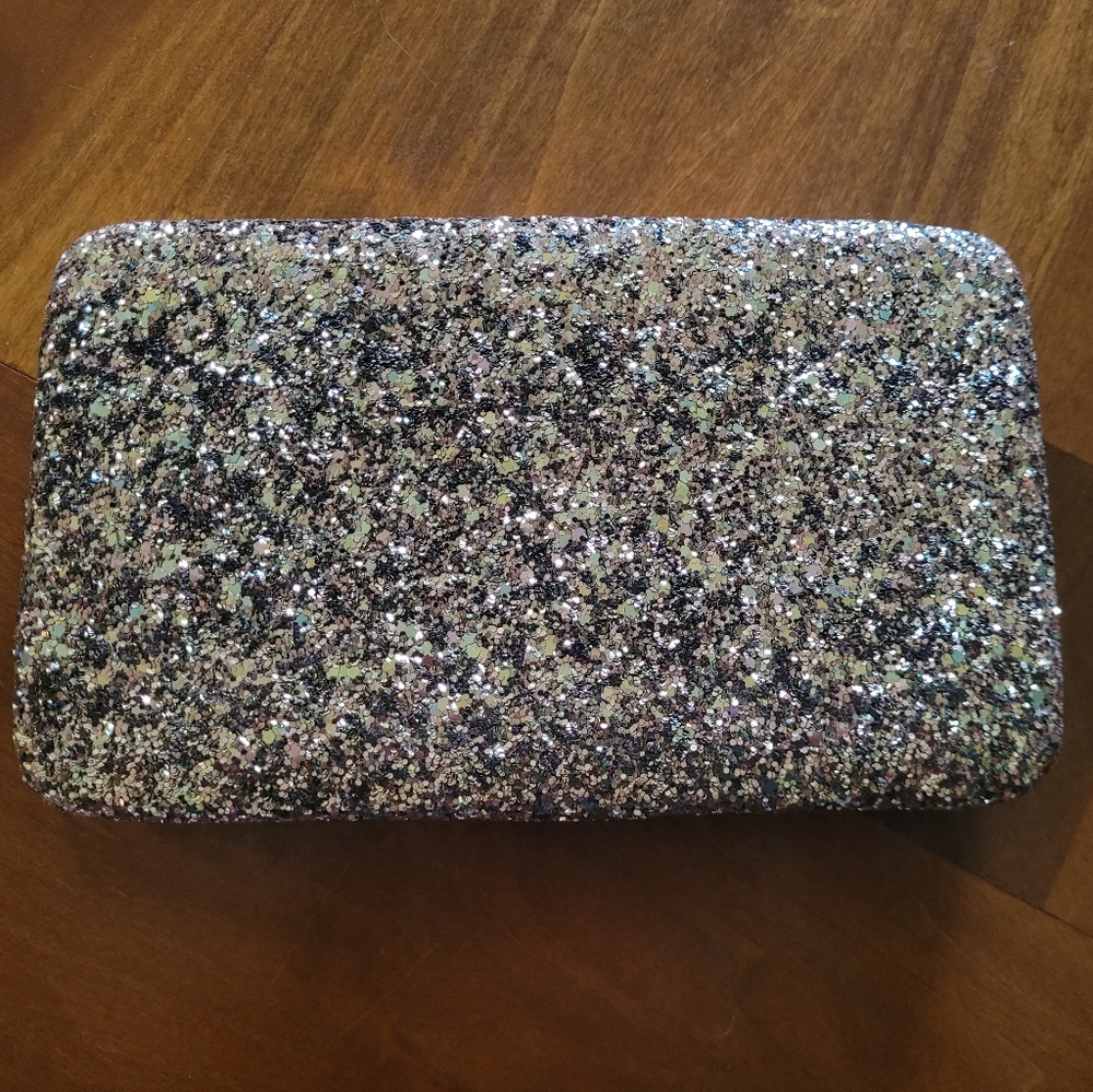 Gold glitter clutch wallet